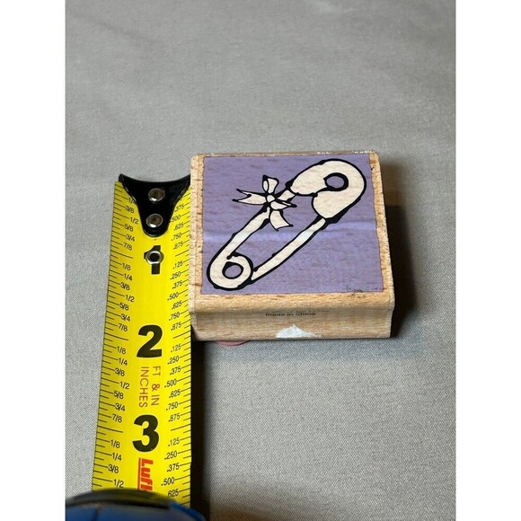 Baby Diaper Pin Rubber Crafting Stamp - Picture 3 of 4